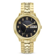 Personalized Easy-Read Gold-Tone Stainless Steel Men's Watch