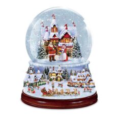 North Pole Christmas Illuminating Musical Glitter Globe
